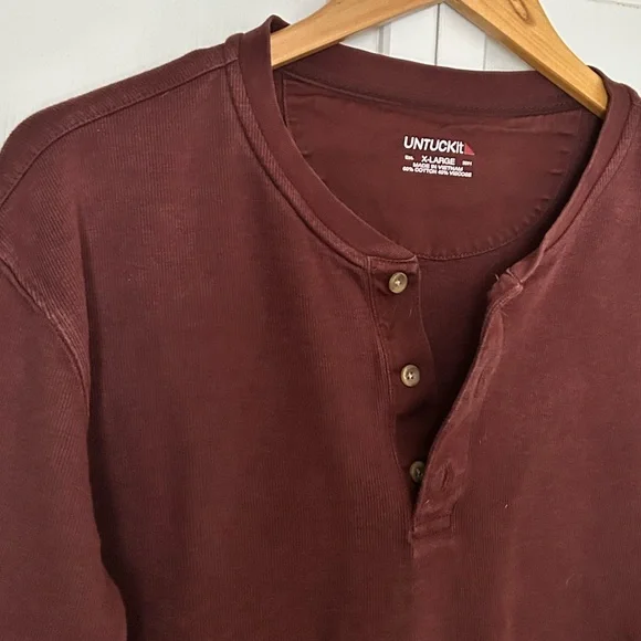 UNTUCKit Men’s Size XL Long Sleeve Henley Pullover Sweater - Picture 9 of 12